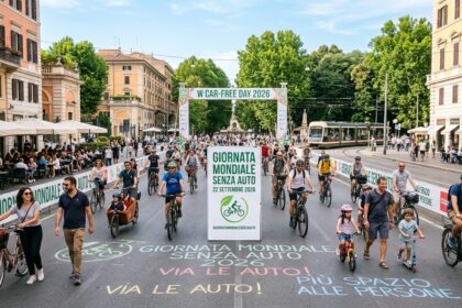 Strada cittadina senza traffico durante la Giornata Mondiale senza Auto del 22 settembre